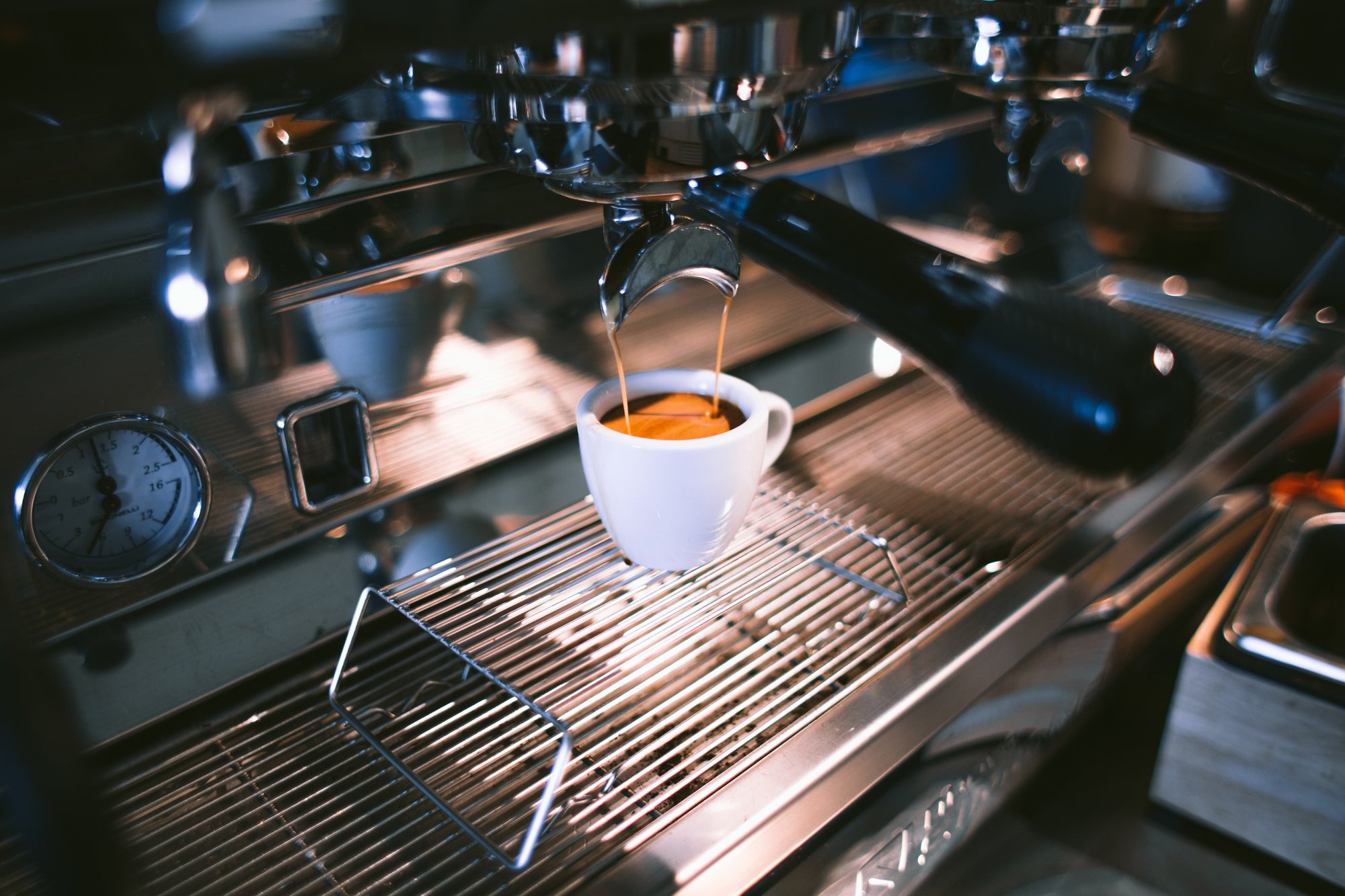Coffee machine being repaired